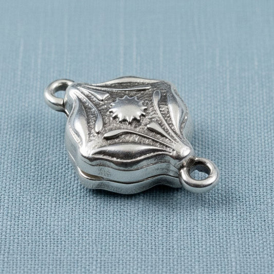 Ornate Magnetic Clasp Silver: Easy Close Art Deco Style Jewelry Findings