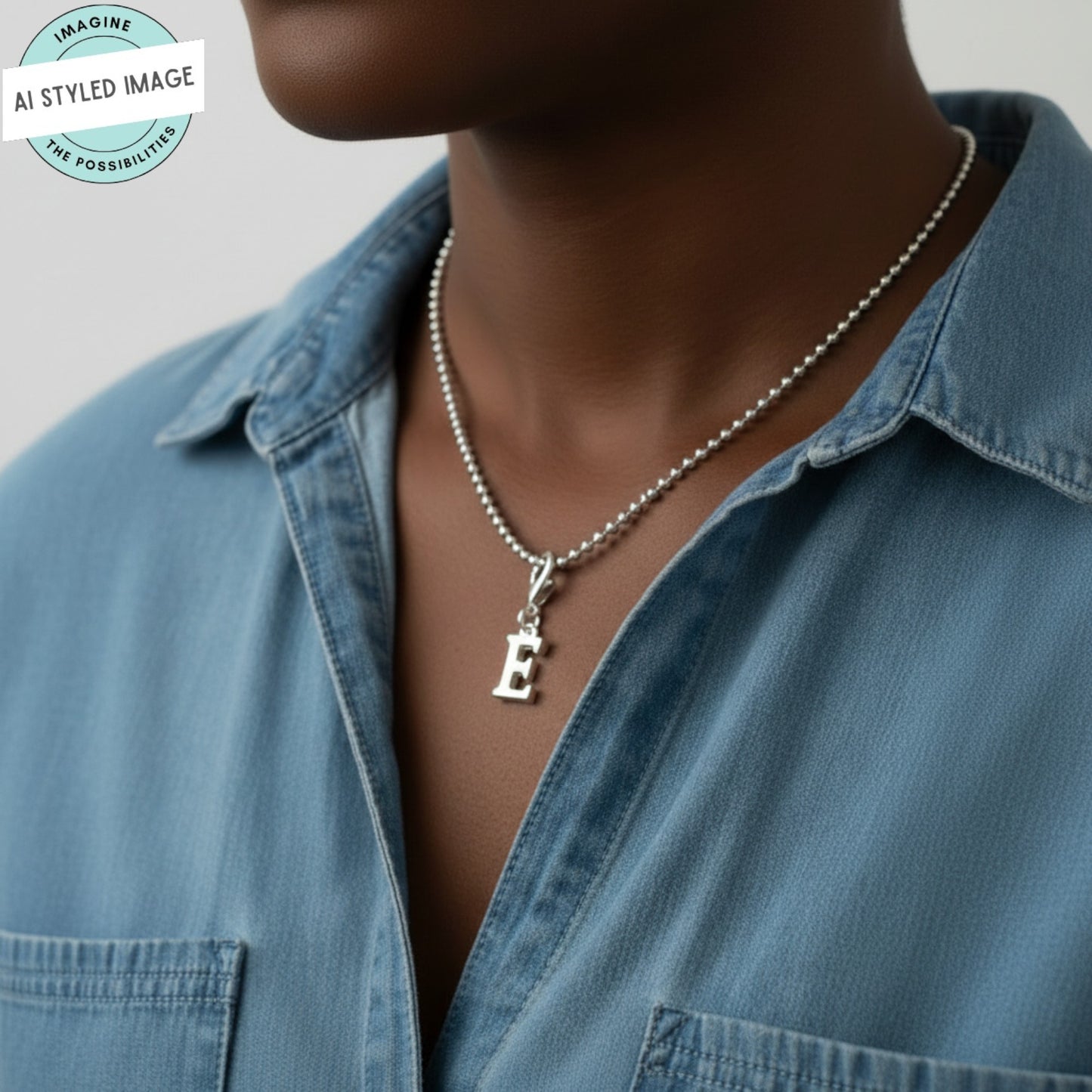 Silver Letter E Charm, Initial Alphabet Clip-On, Personalized Jewelry, Custom Initial Charm
