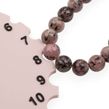 Sesame Jasper Beads: Light Pink 8mm Round Natural Stone 15-Inch Strand, 48Pcs Speckled Gemstone