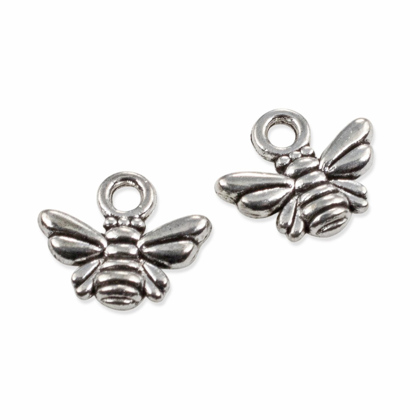 Bee Charms 20-Pack, Antique Silver Metal Botanical Nature DIY Jewelry Supply