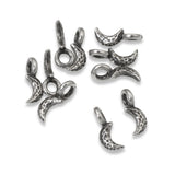 10 Tiny Pewter Crescent Moon Charms, TierraCast Dainty Celestial Space Pendants