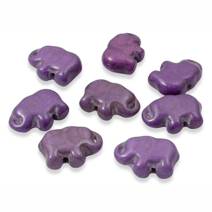 20 Purple Elephant Beads - Small Lucky Elephants - Animal Beads for DIY Jewelry