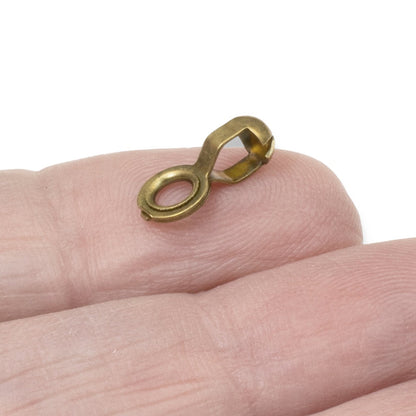 50 Antique Brass #6 Ball Chain Fan Pull Loop Connectors - DIY Fan Pull Hardware