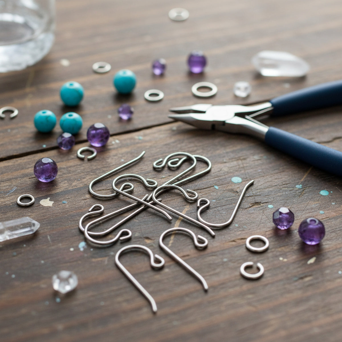 Titanium Small Loop Ear Wires 50-Pack, Hypoallergenic Earring Hooks USA Made