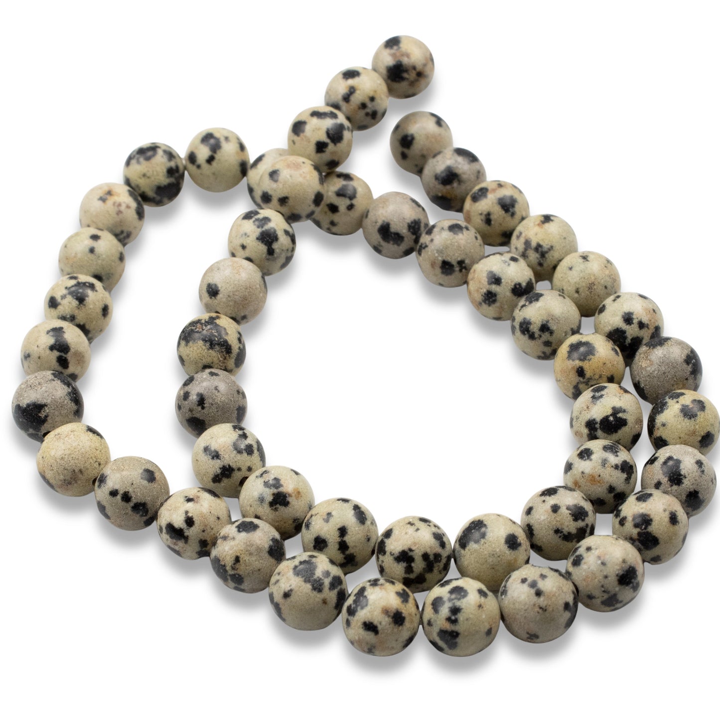 Dalmatian Jasper Beads 8mm, Natural Spotted Stone Beads, Earthy Gemstone, 15" Strand