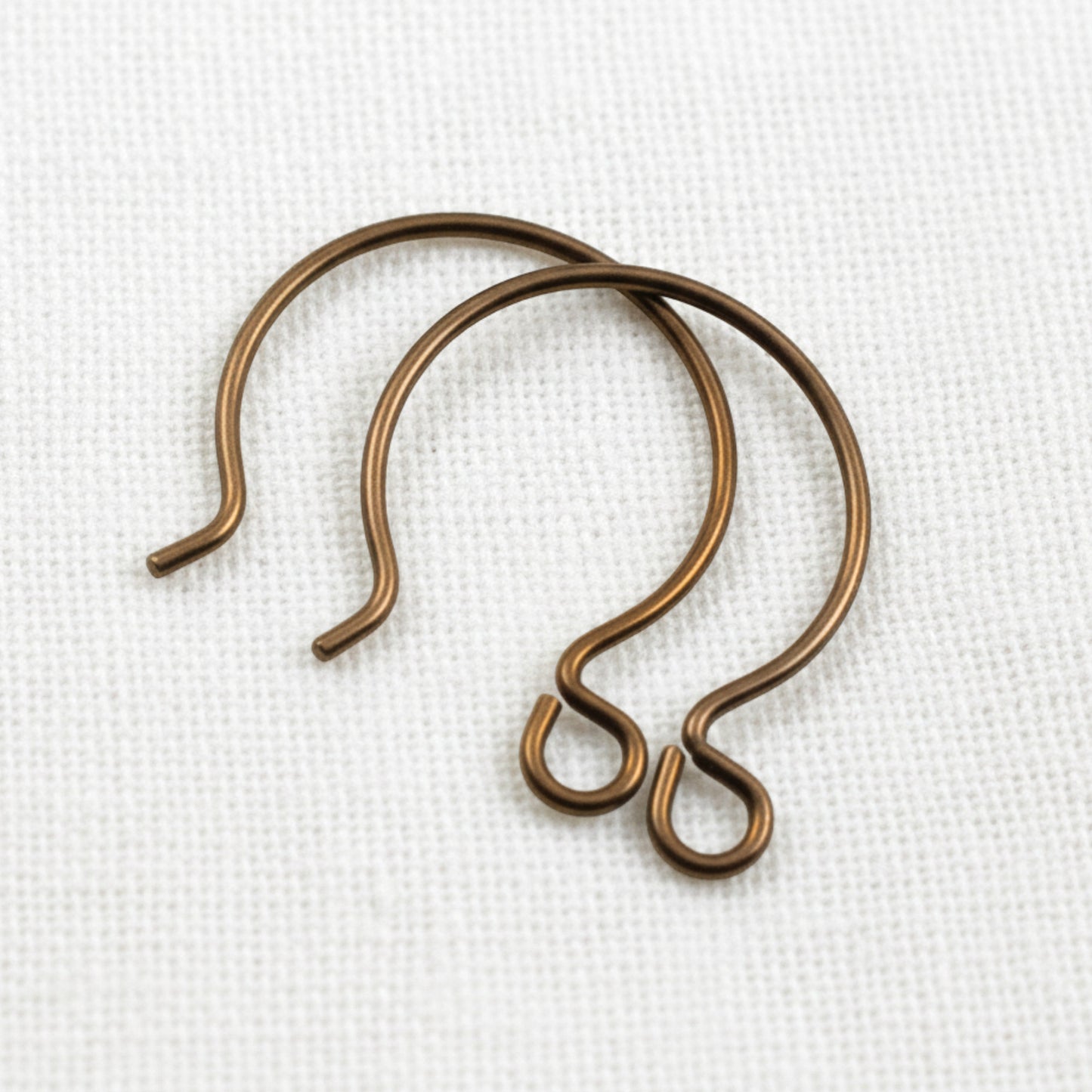 Bronze Niobium Circle Hoop Ear Wires, Hypoallergenic, USA Made, 4-Pack