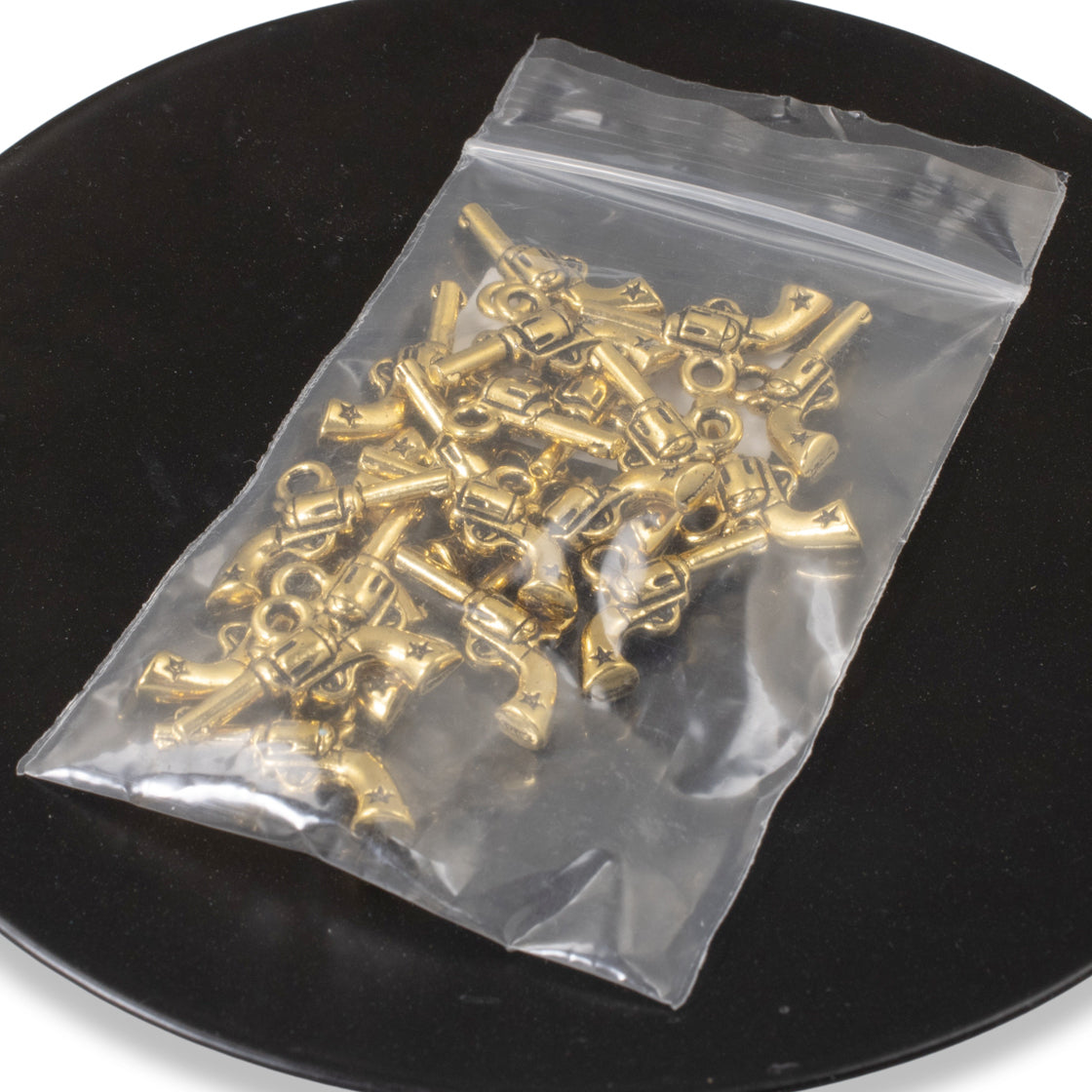 20-Pack Gold Six Shooter Charms - TierraCast Destash - Western Jewelry Accents for Jewelry Making