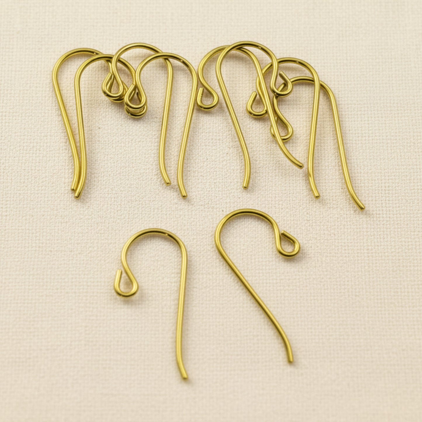 Yellow Niobium Small Loop Ear Wires: Hypoallergenic French Hook, 10-Pack