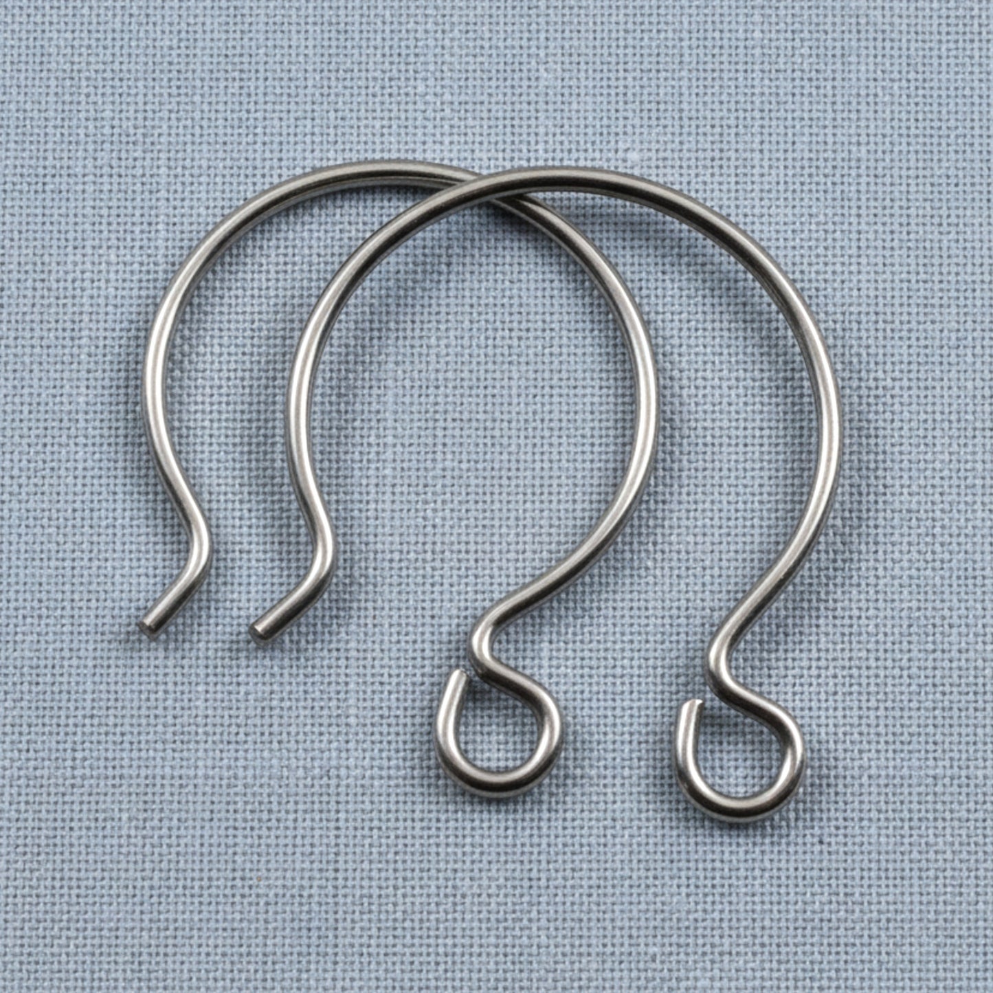 Gray Niobium Circle Hoop Ear Wires, Hypoallergenic, USA Made, 4-Pack