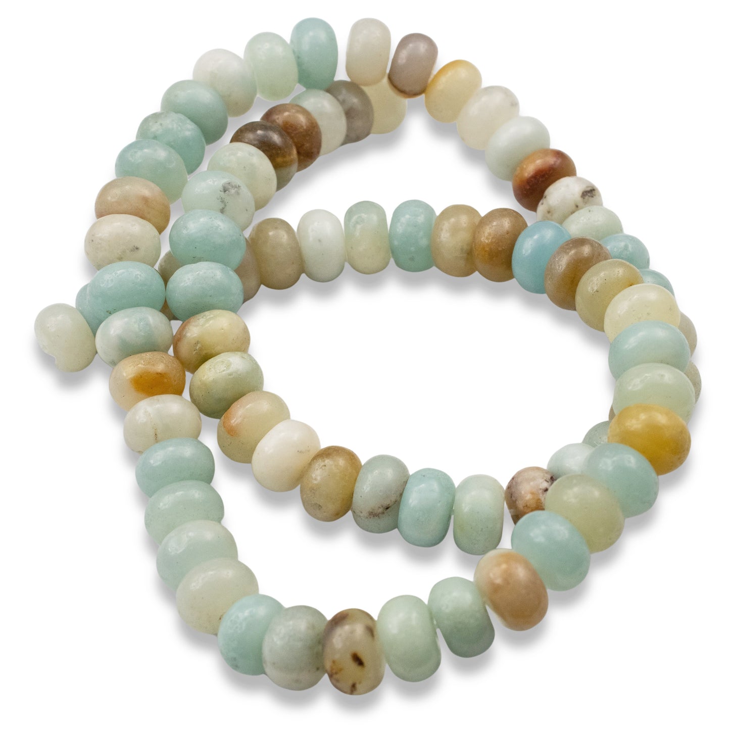 Brown Amazonite Beads, Rondelle 5mm x 8mm, Multicolor Gemstone Strand, 78Pcs