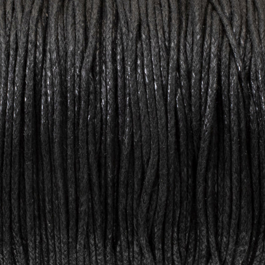 Versatile Black 1mm Waxed Cotton Cord - 100 Yards Spool - Macramé and Beading