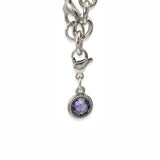 December Birthstone Clip-On Charm, Tanzanite Crystal with Clip-On Design and Lobster Clasp, Unique Present for Birthday, Small Gift Idea