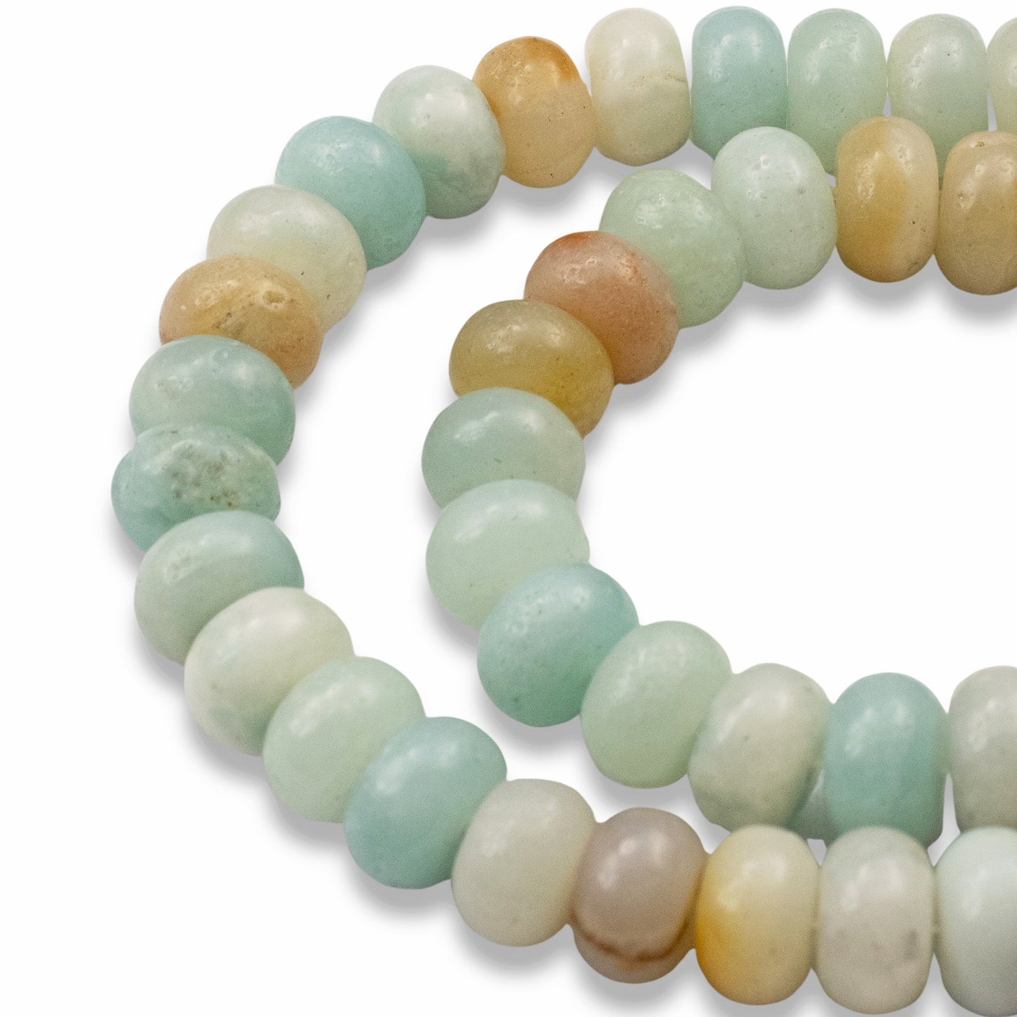 Brown Amazonite Beads, Rondelle 5mm x 8mm, Multicolor Gemstone Strand, 78Pcs