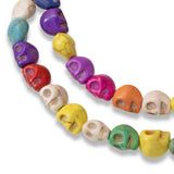 Mini Skull Stone Beads, Multi Color, Day of the Dead, Halloween, Skull Jewelry