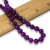 50 Purple 8mm Round Glass Crackle Beads, Ideal for DIY Handmade Jewelry & Crafts