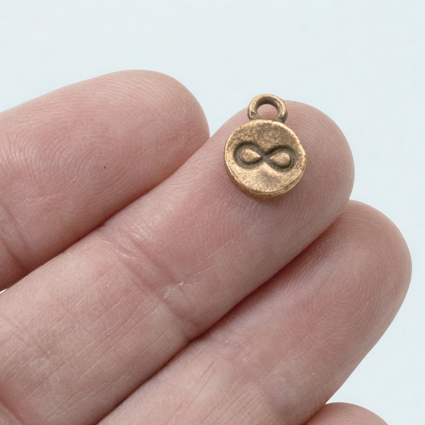Copper Infinity Charms, 4-Pack Endless Possibilities Symbols, Rustic Design