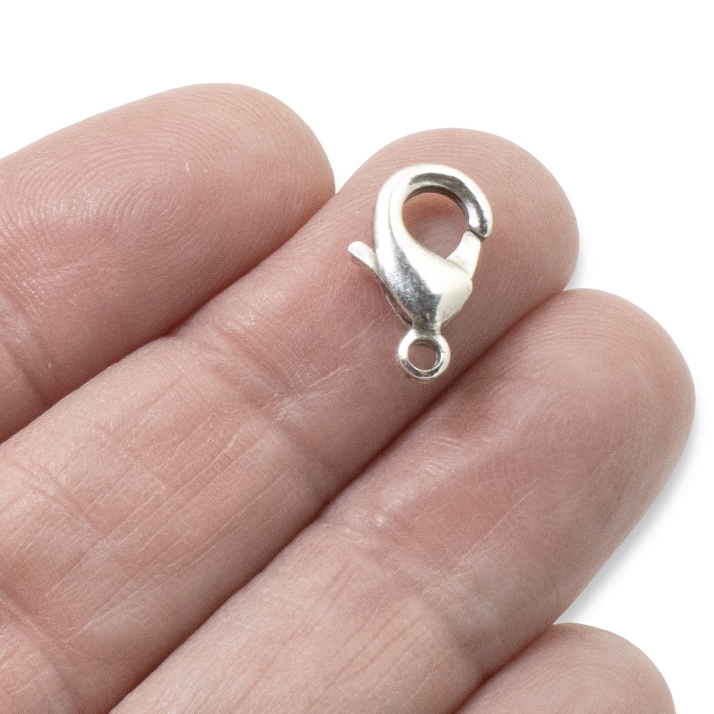 Antique Silver Lobster Claw Clasps: 8x15mm Vintage Style Jewelry Findings 5-Pack, Nunn Design