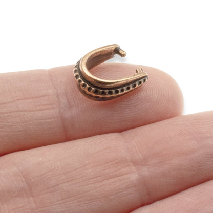 Antique Copper Hammered Pinch Bails, 4-Pack Rustic Pendant Holders Earthy Tone