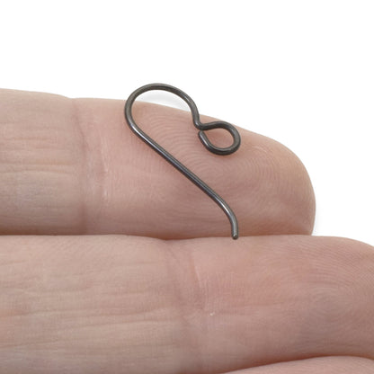 50-Pack Black Niobium Ear Wires, Professional Jewelry Supply, Hypoallergenic, Matte Black USA