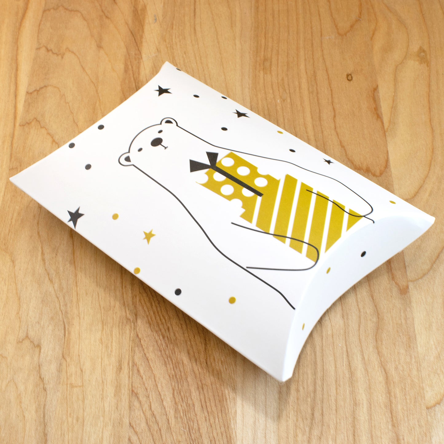 Polar Bear Gift Boxes, 5-Pack Holiday Pillow Boxes, Whimsical Christmas Packaging Set