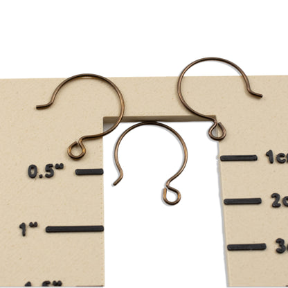 Bronze Niobium Circle Hoop Ear Wires, Hypoallergenic, USA Made, 10-Pack