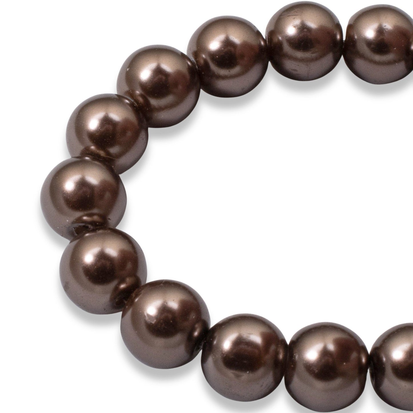 8mm Chocolate Brown Glass Pearls 7-Inch Strand, Fall Autumn Jewelry Making