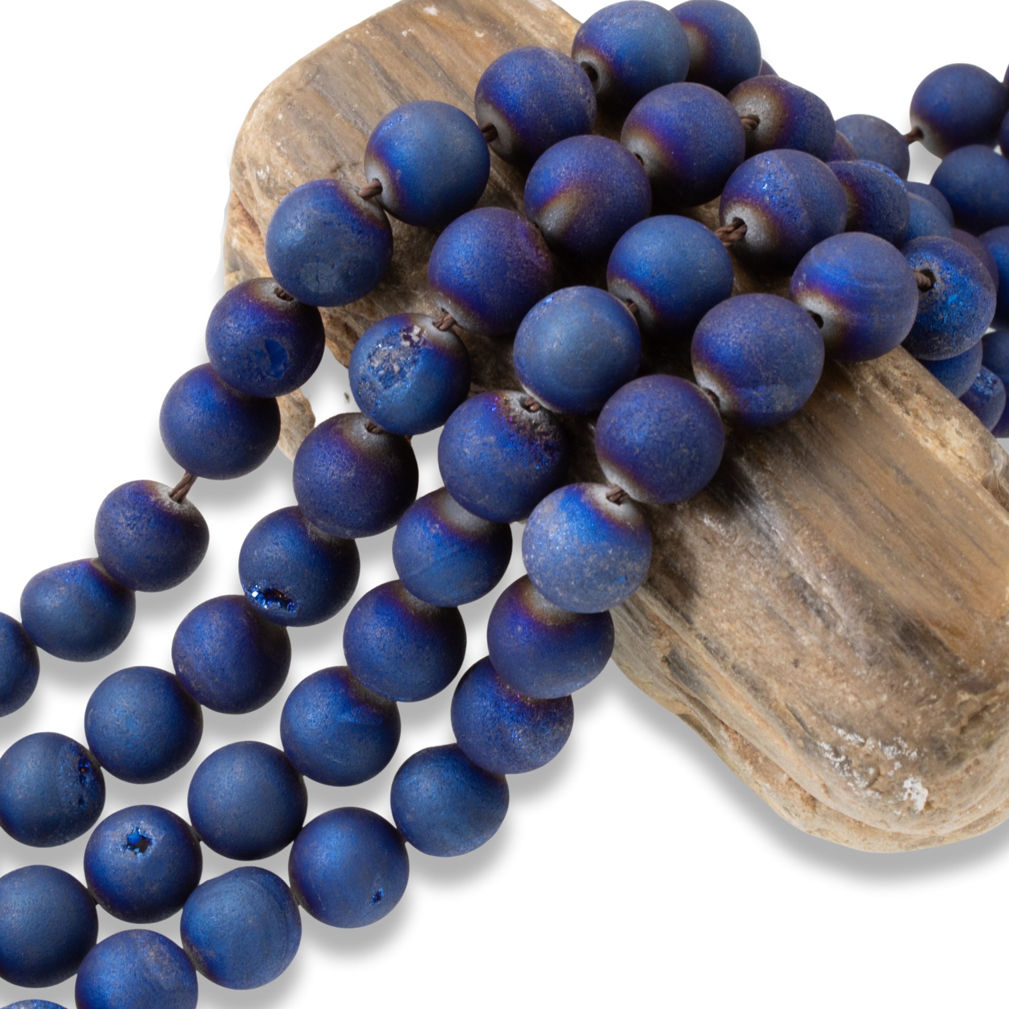 Colorful Round Loose Beads Faux Peacock Agate Beads For - Temu