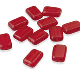 25 Siam Red Czech Glass Beads - Chicklet-Cut Rectangle - DIY Christmas Jewelry
