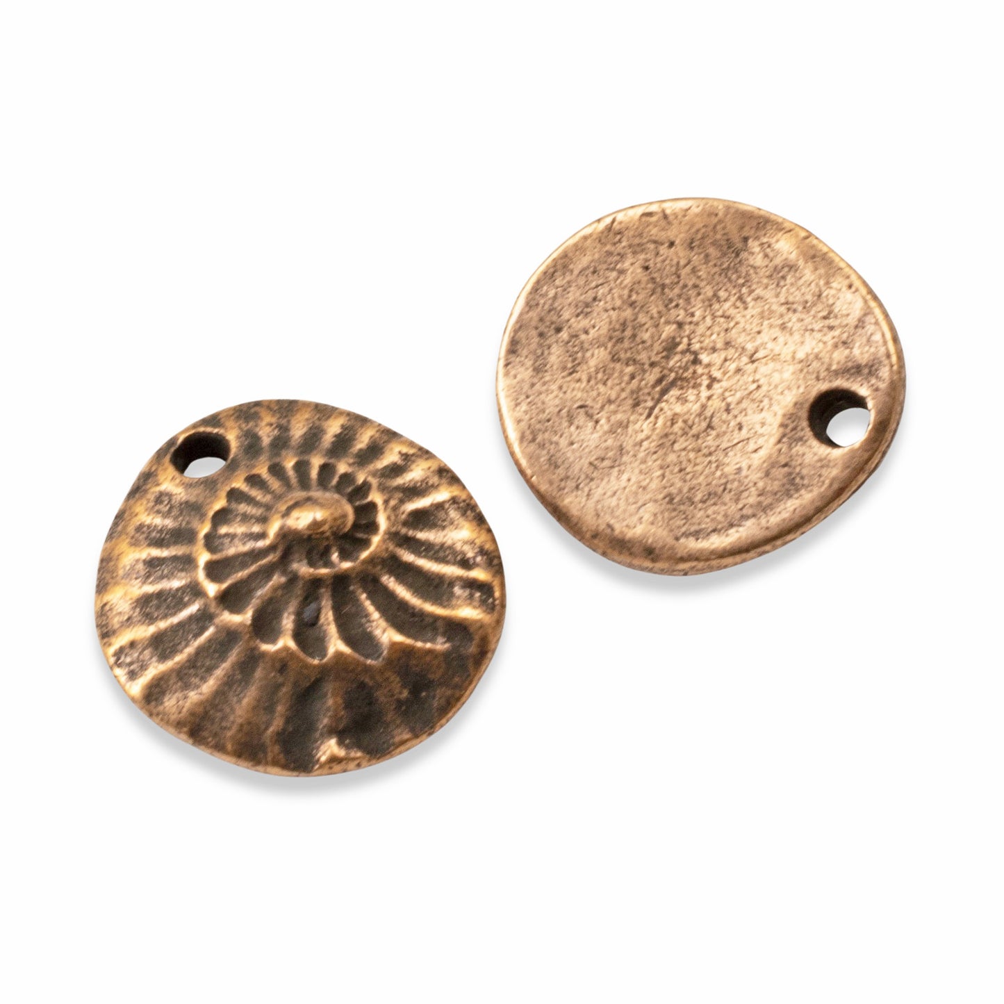 2 Copper Fossil Charms - Nunn Design - Geology & Nature Enthusiasts DIY Jewelry