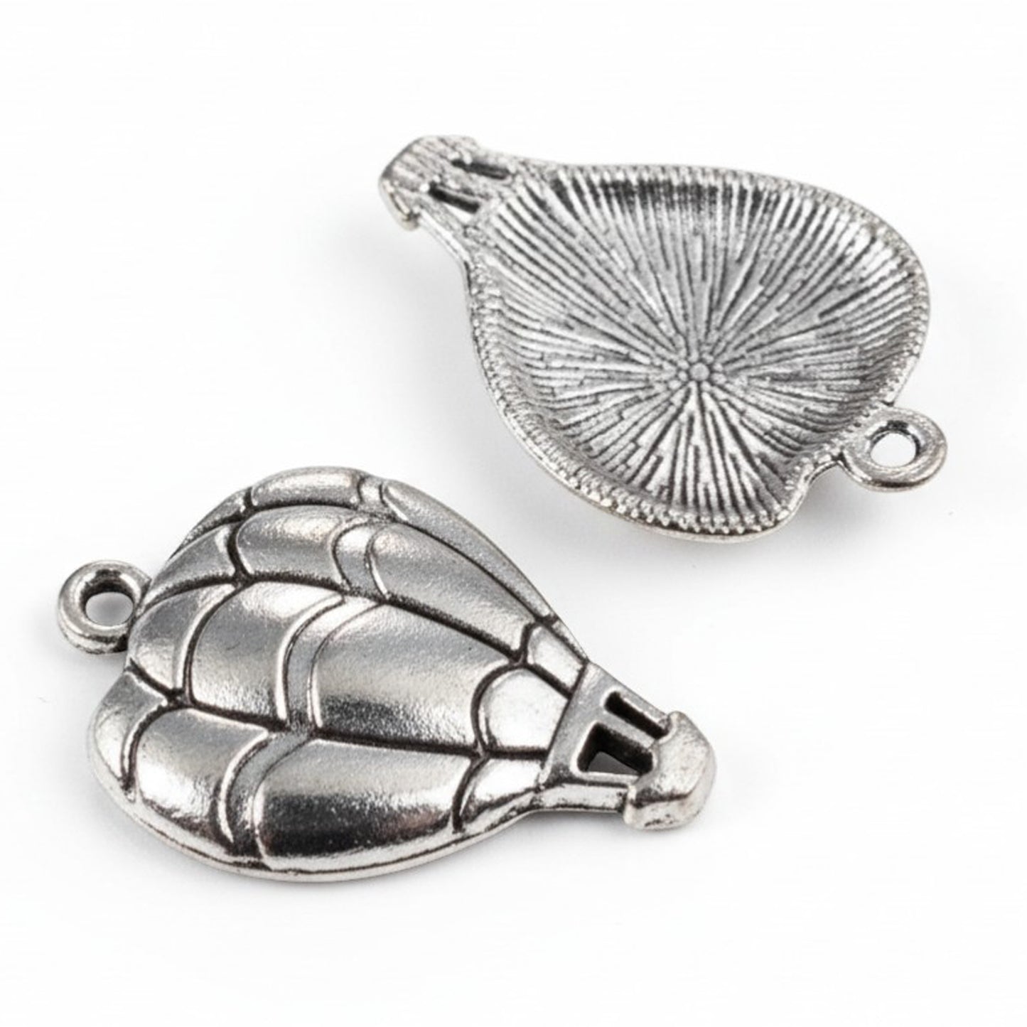 Hot Air Balloon Pendants Silver Metal 10-Pack Adventure Necklace Keychain Supply