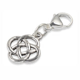 Silver Celtic Knot Clip-On Charm, Timeless Elegance Design + Lobster Clasp