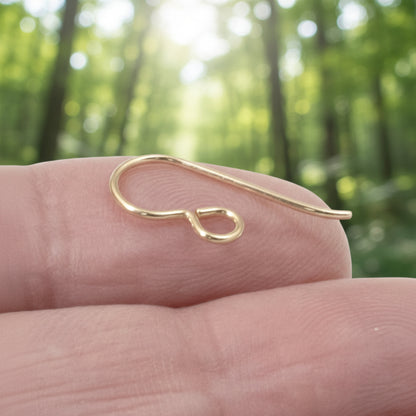 Gold Filled Ear Wires, 14/20 Regular Loop, USA Made Earring Hooks, 4-Pack