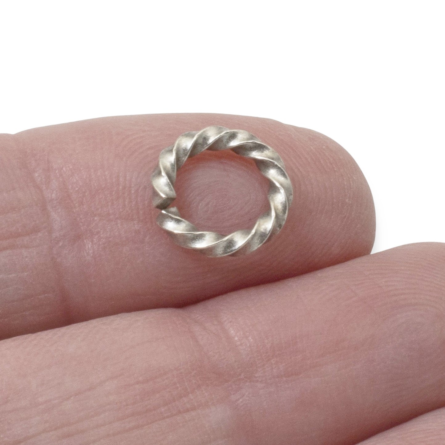 Large Antique Silver Rope Jump Rings: 10-Pack Charm Necklace Connectors