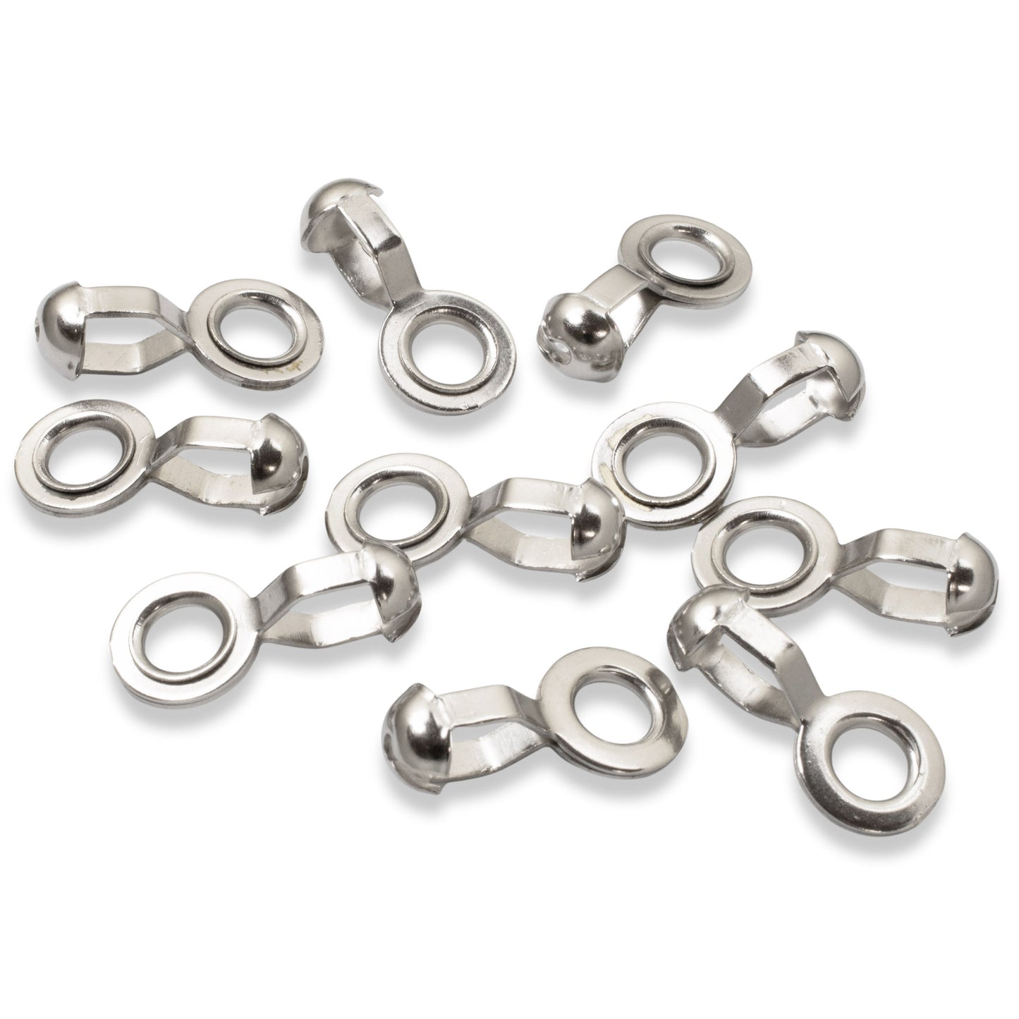 25-Pack Nickel Plated Brass #10 Ball Chain Loop Connectors, Silver "A" Couplings