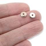 25 Silver 7mm Disk Spacer, TierraCast White Bronze Plated Beads