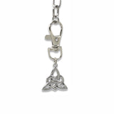 Celtic Triangle Key Fob, Intricate Open Knot Design, Clip-On Bag Accessory