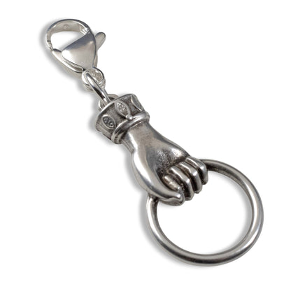 Silver Hand with Ring Clip-On Charm Holder Eyeglass Necklace Boho