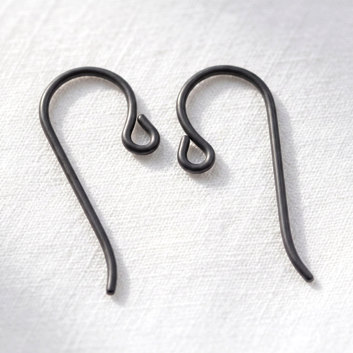 Black Niobium Small Loop Ear Wires 50-Pack: Hypoallergenic Bulk French Hook