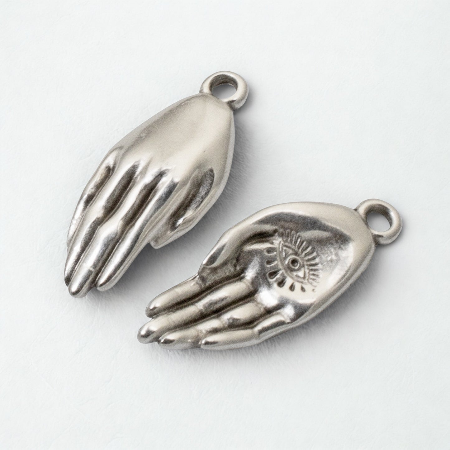 Evil Eye Hand Pendant, 4-Pack Silver Mystical Protection Symbol, Spiritual DIY