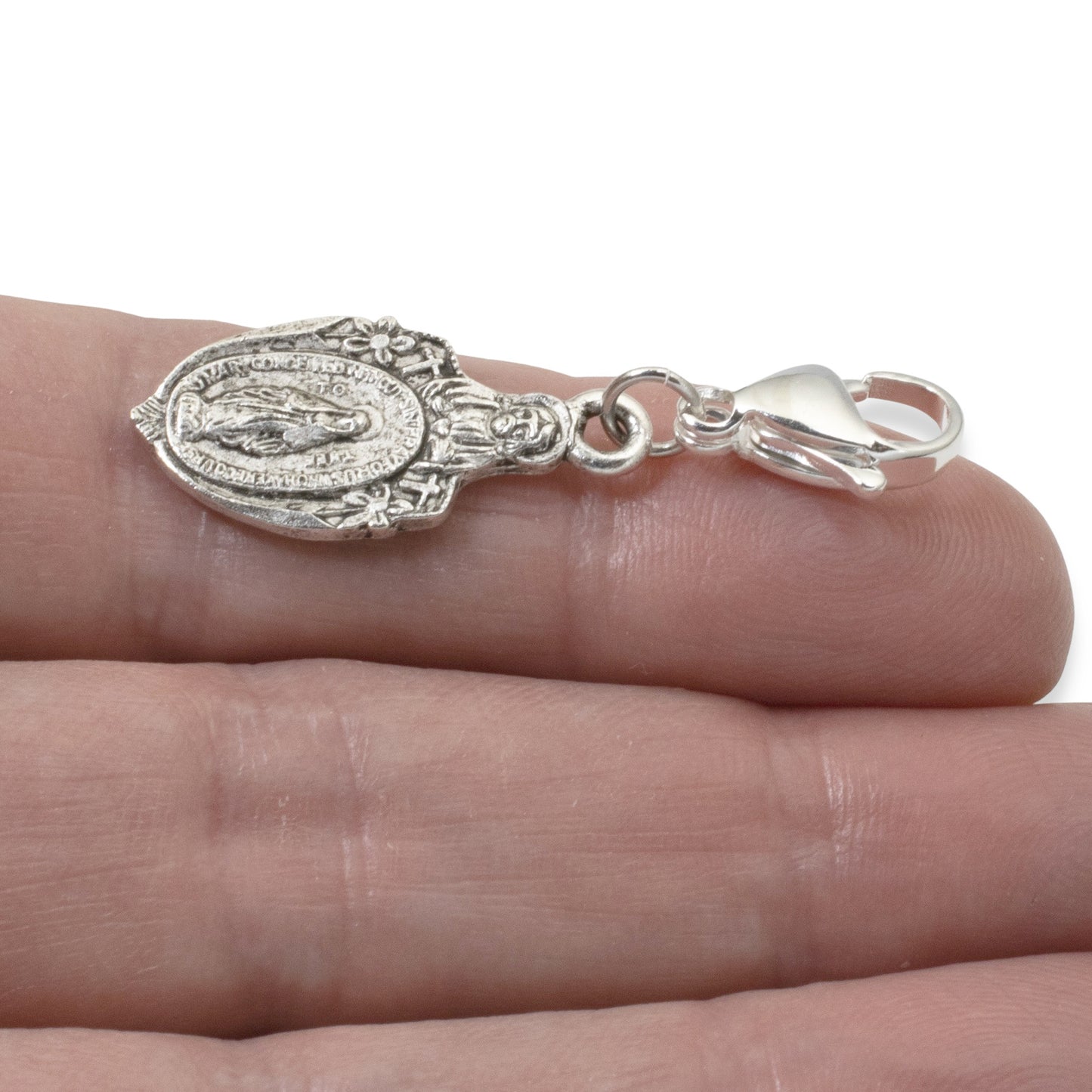 Miraculous Medal Clip On Charm, Mary Religious Jewelry, Catholic Gift Accessory