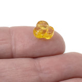 25 Golden Yellow Trillium Beads - 9mm Czech Glass Flowers - For Handmade Jewelry