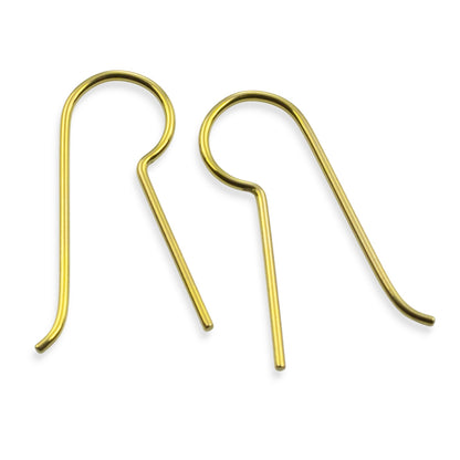 Niobium Earring Hooks Yellow 10 Pack: Regular Leg Ear Wire Blanks Hypoallergenic Sensitive Ears USA Made