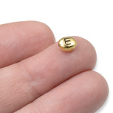 4 Gold Letter "E" Alphabet Beads, TierraCast Oval Initial Beads for DIY Jewelry