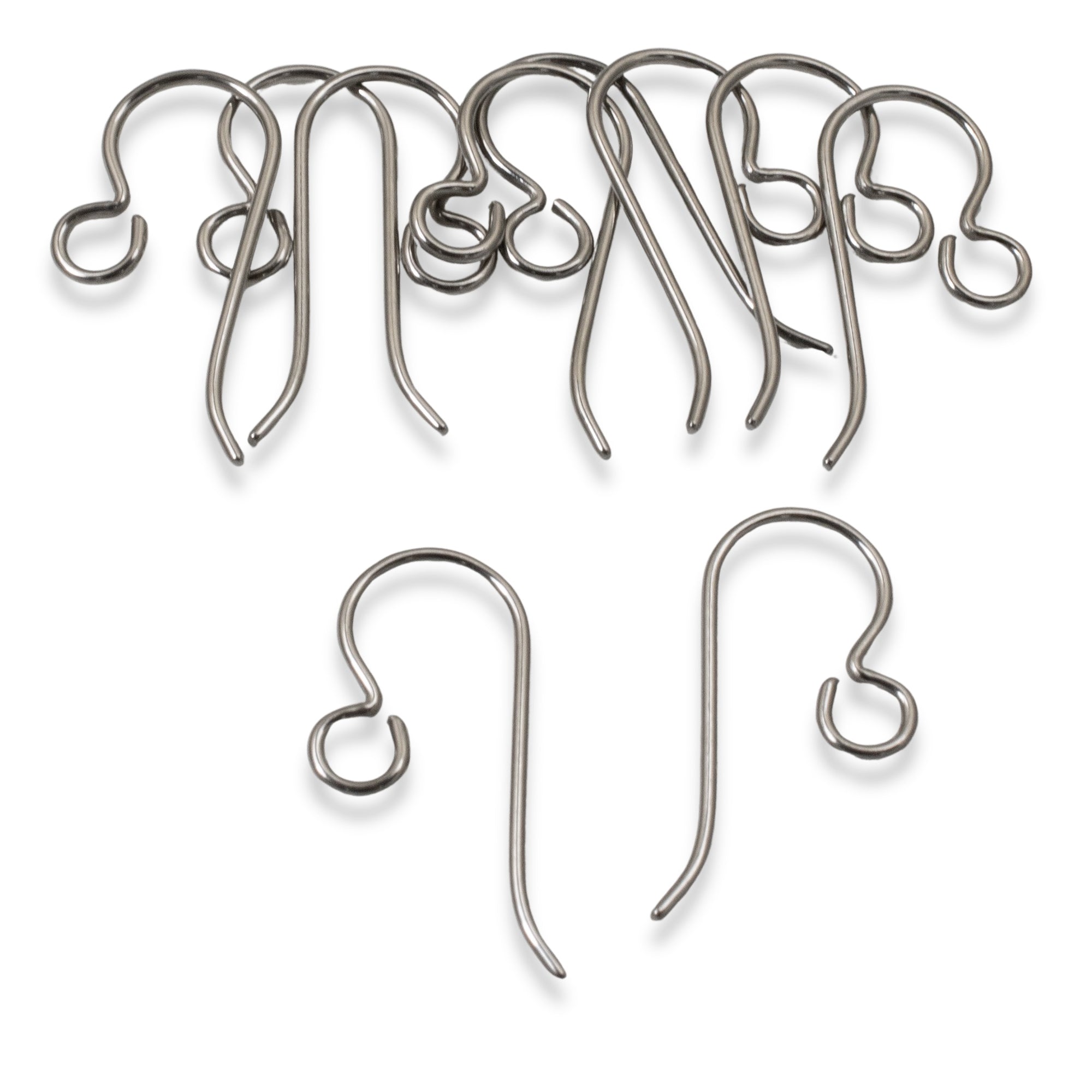TierraCast 10 Gray Niobium Ear Wires Regular Loop Hypoallergenic Earring Hooks