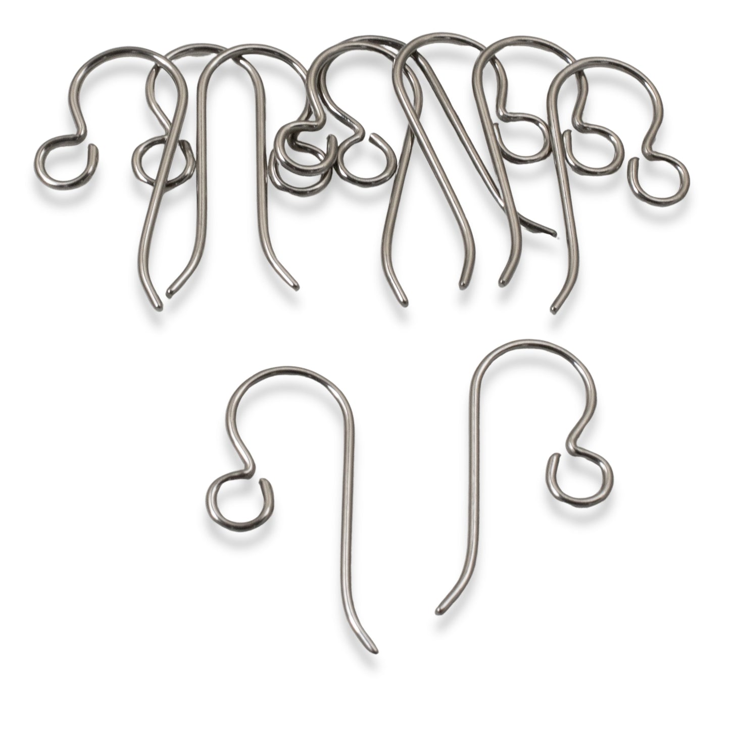 50-Pack Gray Niobium Ear Wires, Professional Jewelry Supply, Hypoallergenic USA Made