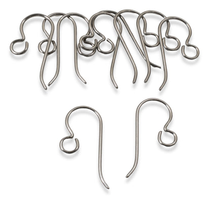 50-Pack Gray Niobium Ear Wires, Professional Jewelry Supply, Hypoallergenic USA Made