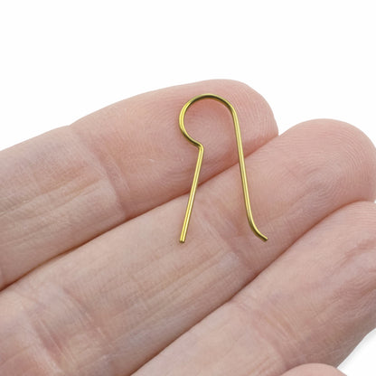 Niobium Earring Hooks Yellow 10 Pack: Regular Leg Ear Wire Blanks Hypoallergenic Sensitive Ears USA Made