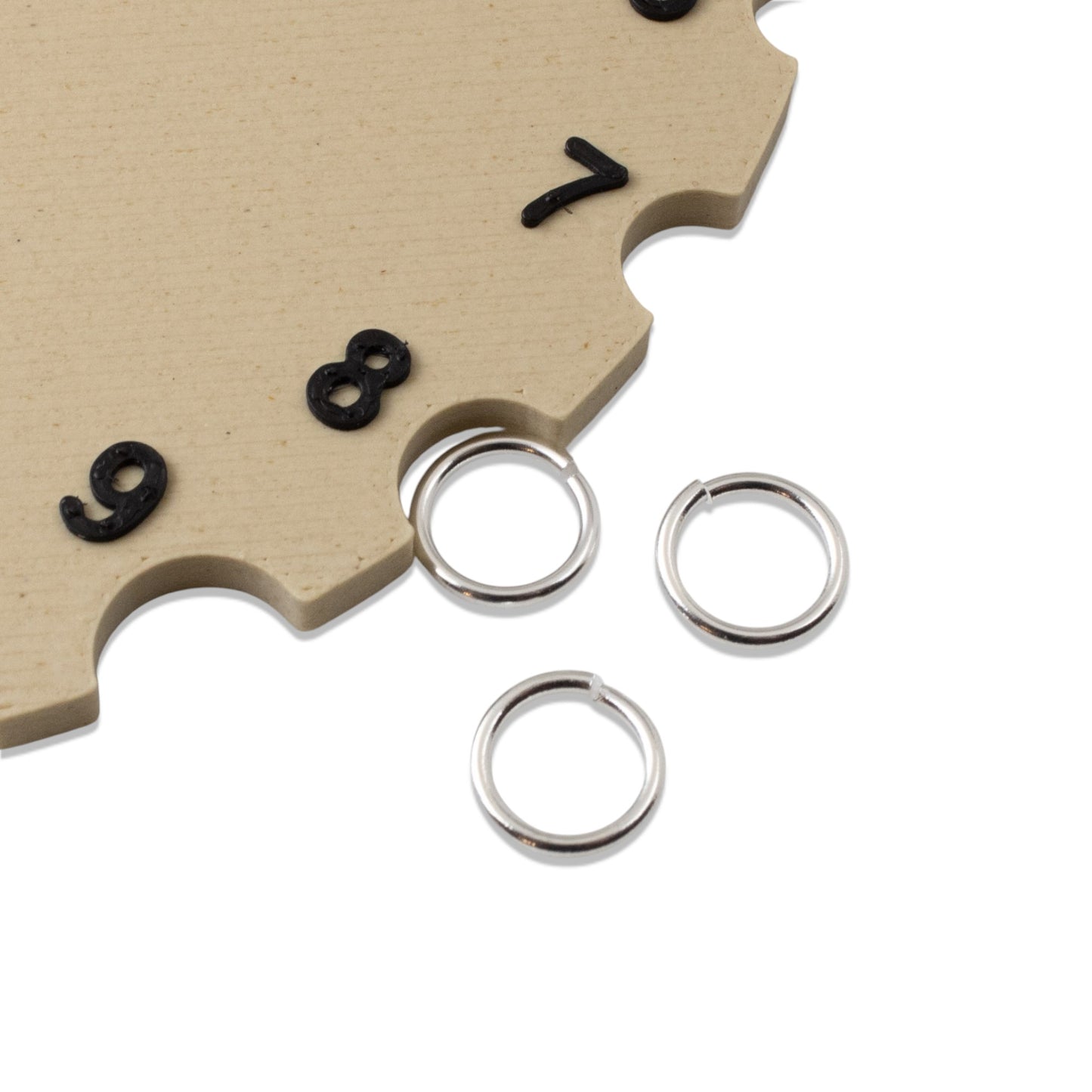 Lightweight Silver Jump Rings, Plated Brass, 8mm 18ga, 50-Pack