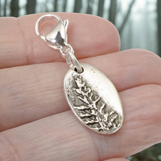 Silver Redwood Tree Clip-on Charm - Nature-Inspired Accessory for Bag or Jewelry