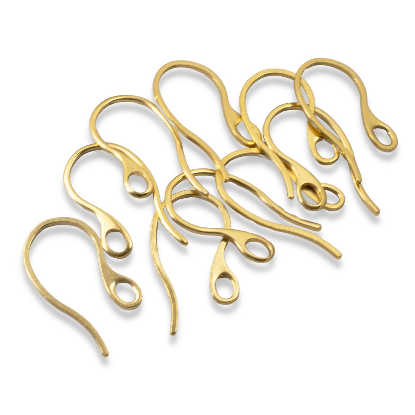 10 Gold-Plated Stainless Steel Ear Wires - Durable 18 Gauge - Modern Earrings